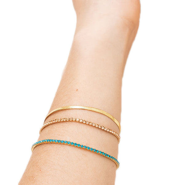 Scout S&S Bracelet Trio, Caribbean Blue Opal/Gold