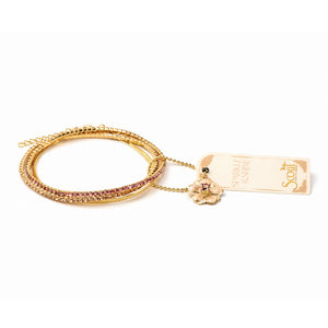 Scout S&S Bracelet Trio, Pink/Gold