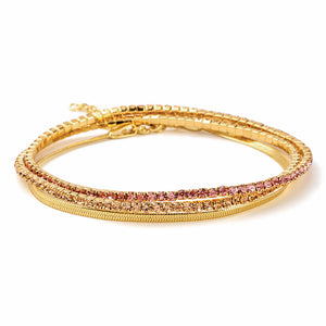 Scout S&S Bracelet Trio, Pink/Gold