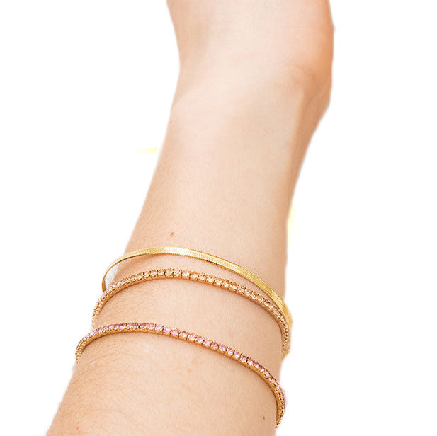 Scout S&S Bracelet Trio, Pink/Gold