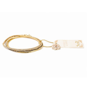 Scout S&S Bracelet Trio, Light Gray Opal/Gold