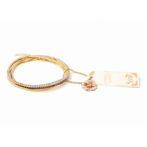 Scout S&S Bracelet Trio, Rose Water Opal/Gold