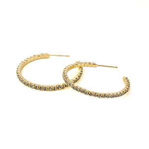 Scout S&S Small Hoop Earrings, Greige/Gold