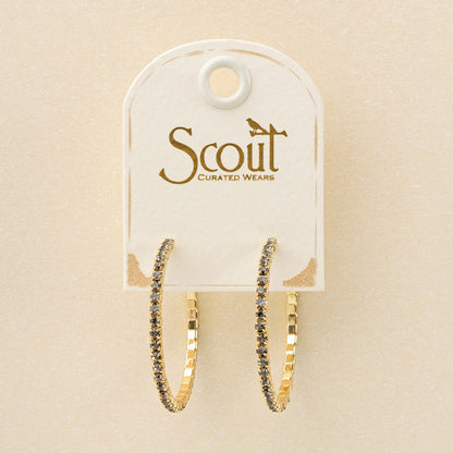 Scout S&S Small Hoop Earrings, Greige/Gold