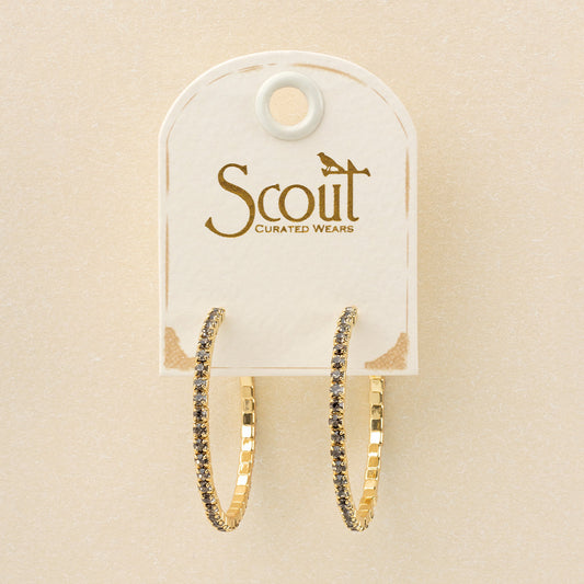 Scout S&S Small Hoop Earrings, Greige/Gold