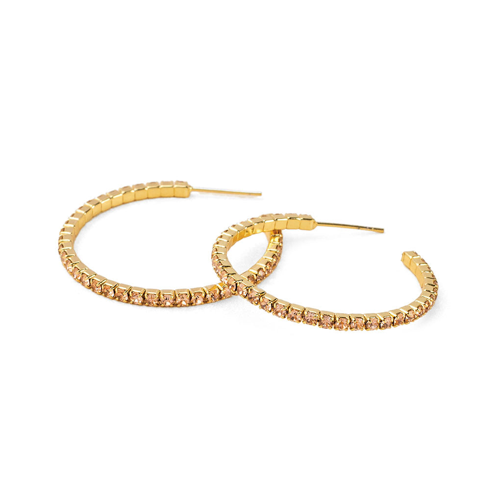 Scout S&S Small Hoop Earrings, Champagne/Gold