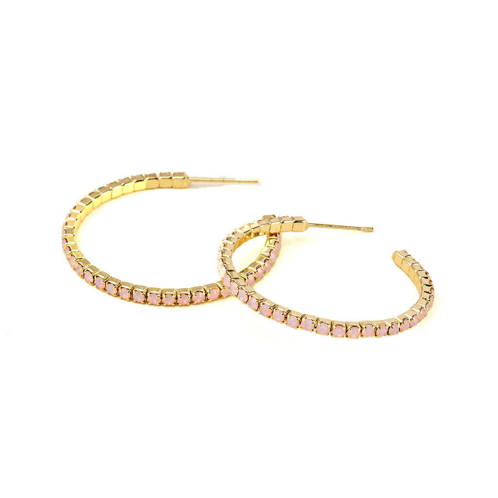 Scout S&S Small Hoop Earrings, Rose Wtr Opal/Gold