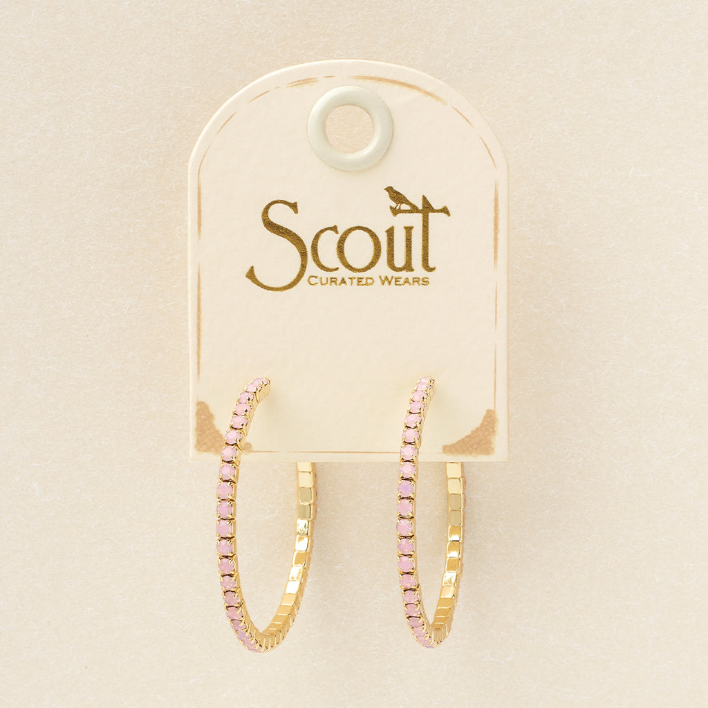 Scout S&S Small Hoop Earrings, Rose Wtr Opal/Gold