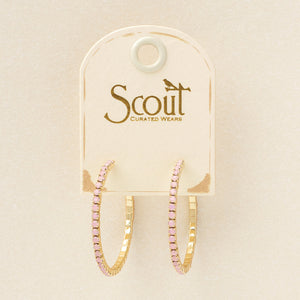 Scout S&S Small Hoop Earrings, Rose Wtr Opal/Gold