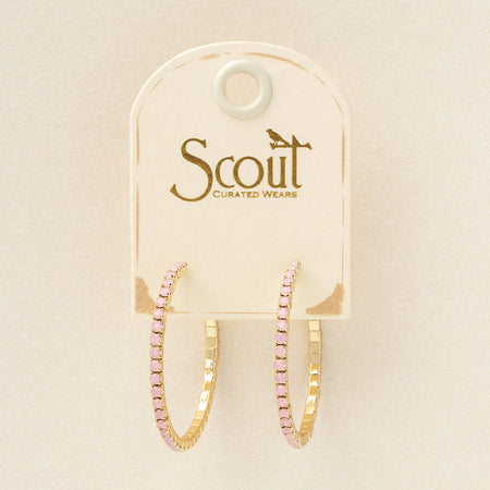 Scout S&S Small Hoop Earrings, Rose Wtr Opal/Gold