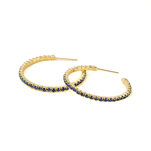 Scout S&S Small Hoop Earrings, Montana Blue/Gold