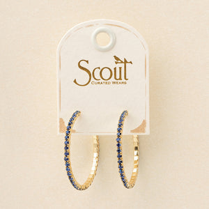 Scout S&S Small Hoop Earrings, Montana Blue/Gold