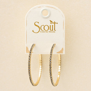 Scout S&S Large Hoop Earrings, Greige/Gold