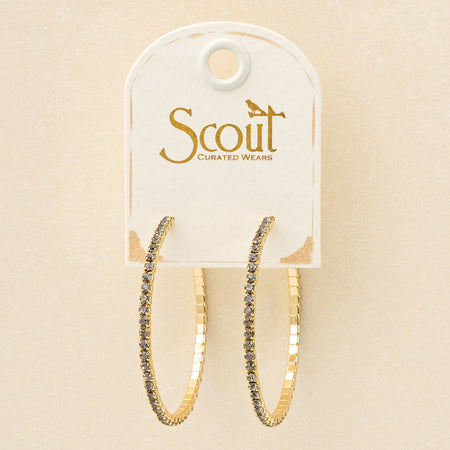 Scout S&S Large Hoop Earrings, Greige/Gold