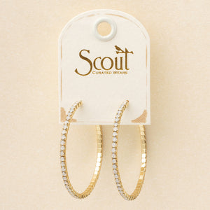 Scout S&S Large Hoop Earrings, Lt Gray Opal/Gold