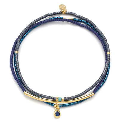 Scout Miyuki Bracelet Trio, Navy/Gold