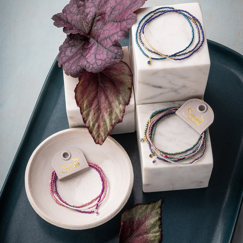 Scout Miyuki Bracelet Trio, Navy/Gold