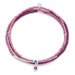 Scout Miyuki Bracelet Trio, Fuchsia/Silver