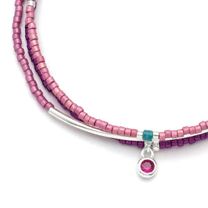 Scout Miyuki Bracelet Trio, Fuchsia/Silver