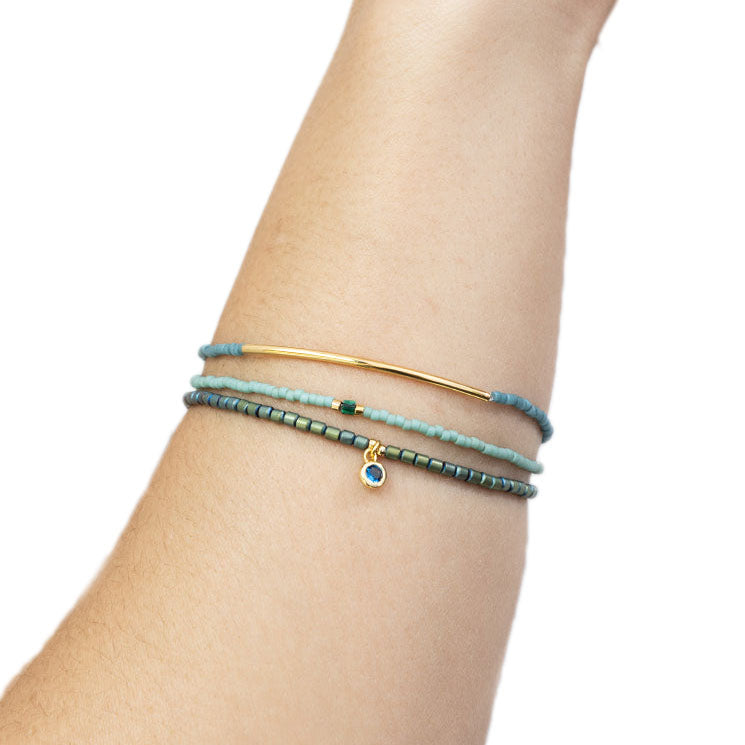 Scout Miyuki Bracelet Trio, Turquoise/Gold