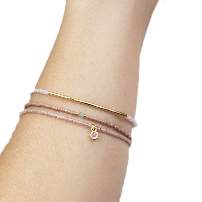 Scout Miyuki Bracelet Trio, Blush/Gold