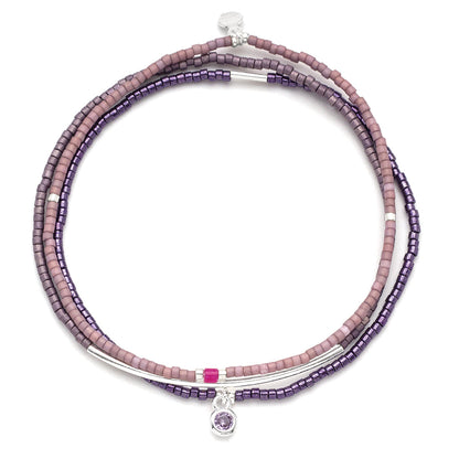 Scout Miyuki Bracelet Trio, Purple/Silver