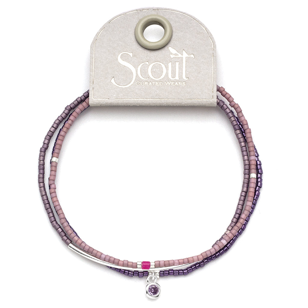 Scout Miyuki Bracelet Trio, Purple/Silver