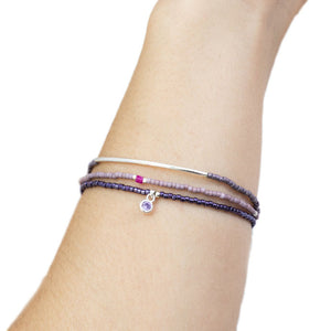 Scout Miyuki Bracelet Trio, Purple/Silver