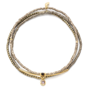 Scout Miyuki Bracelet Trio, Pewter/Gold