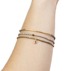 Scout Miyuki Bracelet Trio, Pewter/Gold