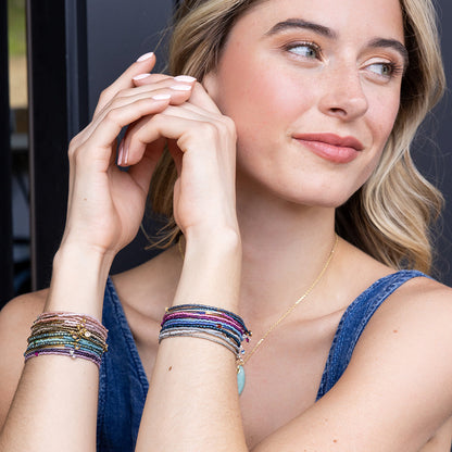 Scout Miyuki Bracelet Trio, Cobalt/Silver
