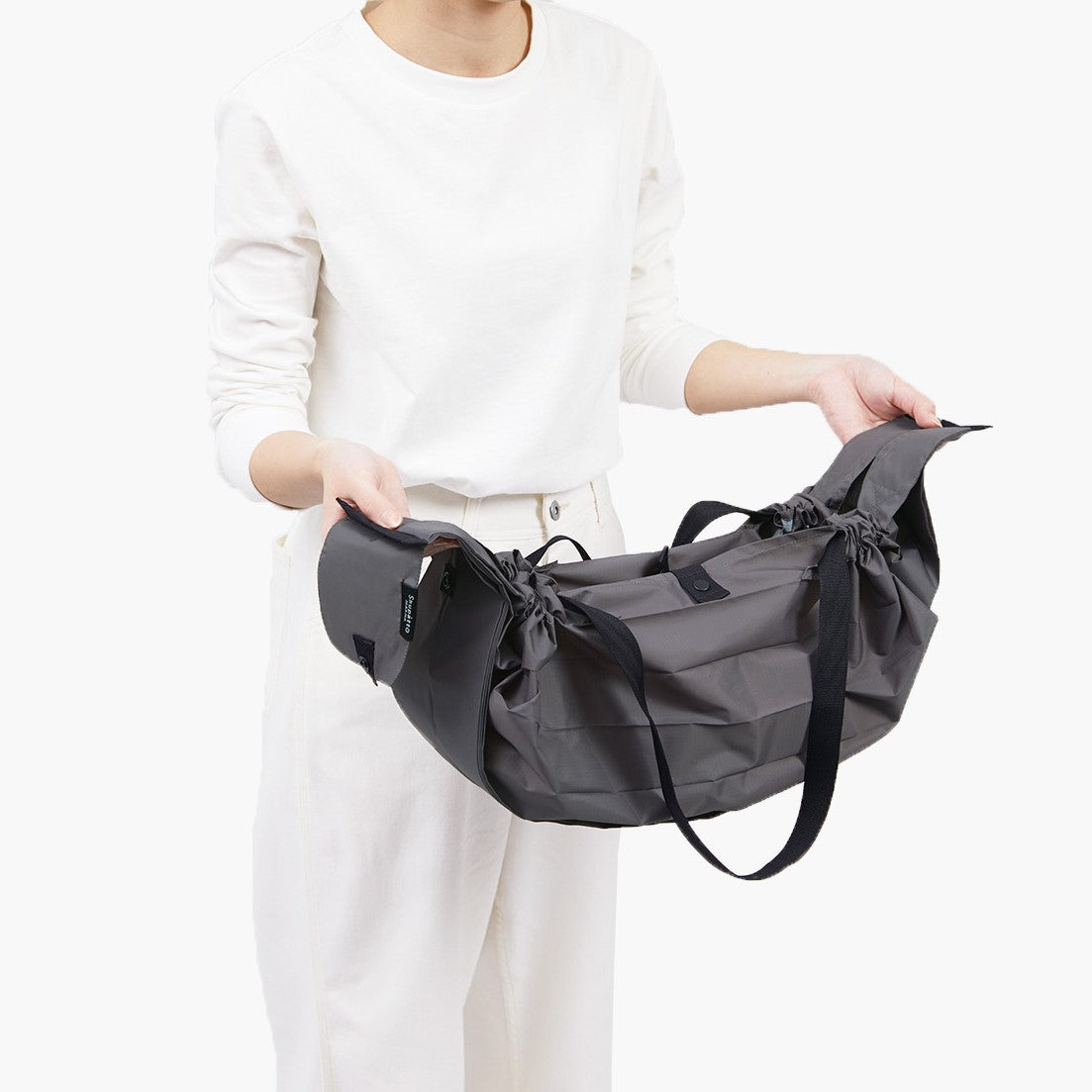 Shupatto One-Pull Foldable Bag, Sumi Large