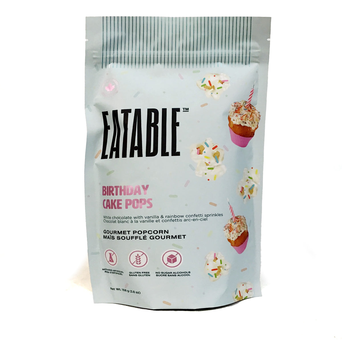 Eatable Birthday Cake Pops Gourmet Popcorn, 108g