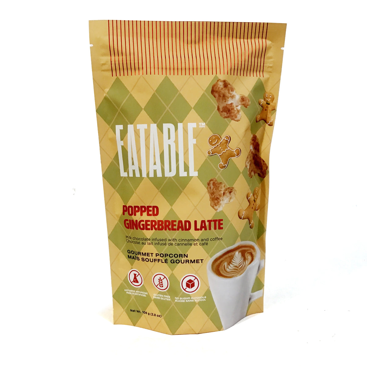 Eatable Popped Gingerbread Latte Popcorn, 108g