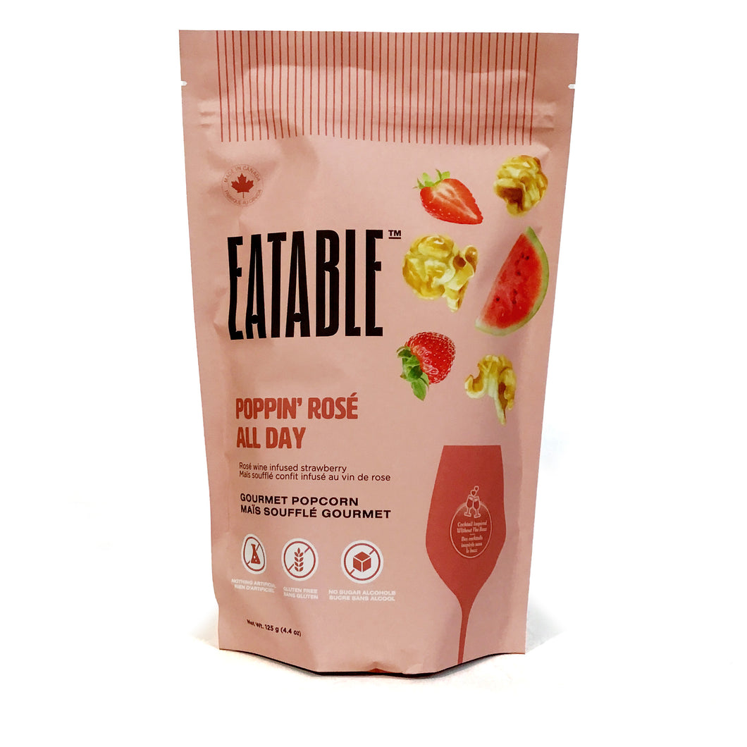 Eatable Poppin' Rosé All Day Gourmet Popcorn, 125g