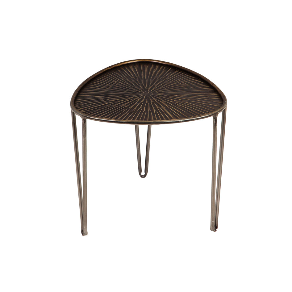Metal Leaf Side Table, 15in