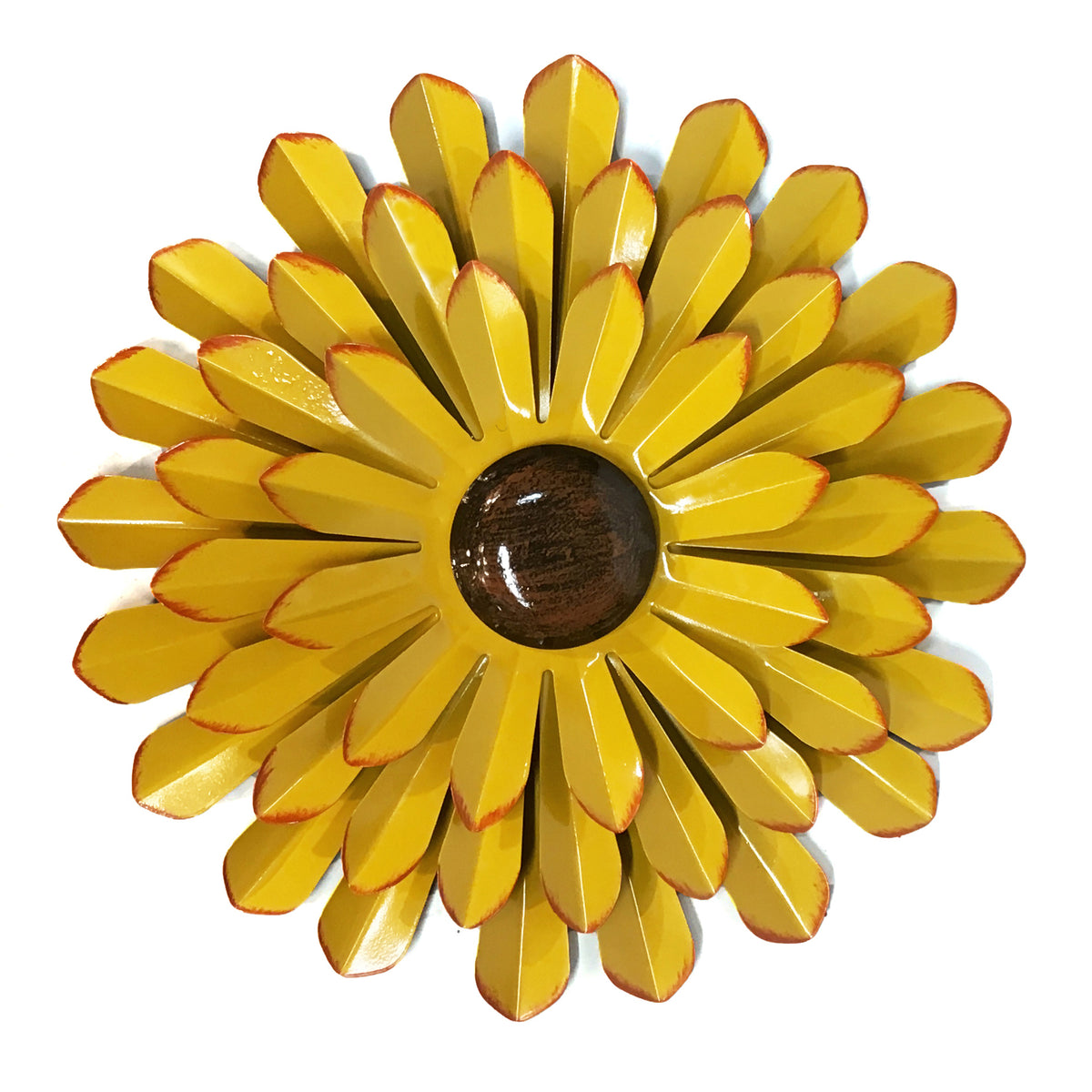 Metal Flower Wall Decor, Yellow Dahlia