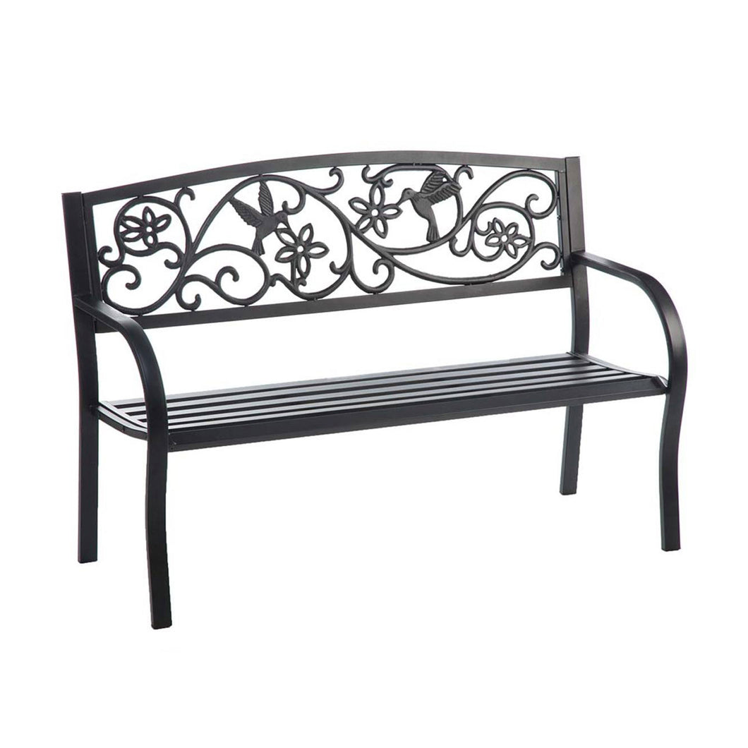 Metal Bench, Hummingbird, Black