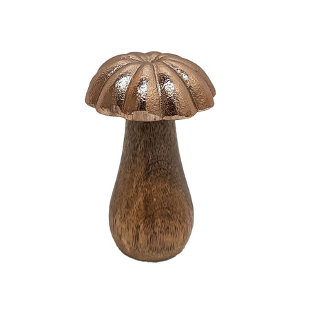 Metal and Mango Wood Mushroom Tabletop Decor 4in