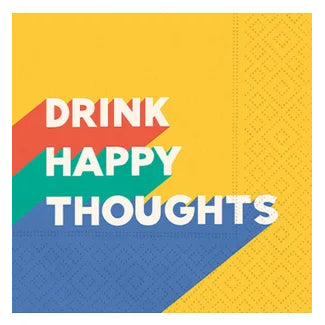 Cocktail Napkin, 16 Count, Drink Happy Thoughts