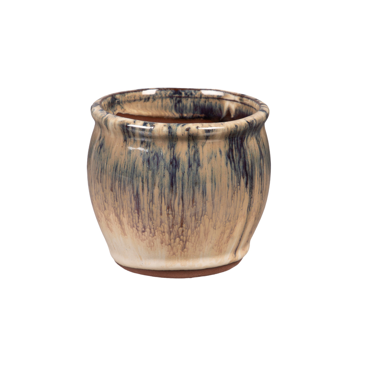 Pot, 4in, Ceramic Glazed, 4 Asst