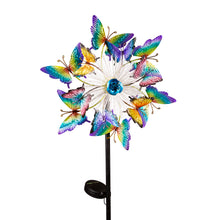 Load image into Gallery viewer, Solar Butterfly Wind Spinner Fiber Optic Stake
