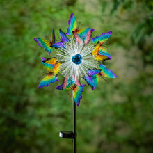 Load image into Gallery viewer, Solar Butterfly Wind Spinner Fiber Optic Stake
