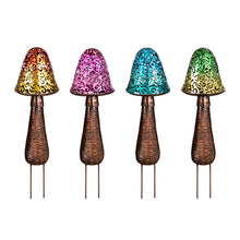 Load image into Gallery viewer, Solar Garden Stakes, Colorful Mushrooms 4 Asst
