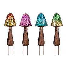 Load image into Gallery viewer, Solar Garden Stakes, Colorful Mushrooms 4 Asst
