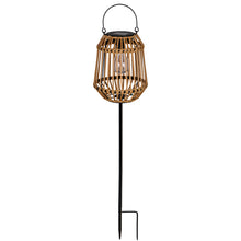 Load image into Gallery viewer, Solar Garden Stakes, Faux Rattan 4 Asst
