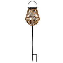 Load image into Gallery viewer, Solar Garden Stakes, Faux Rattan 4 Asst
