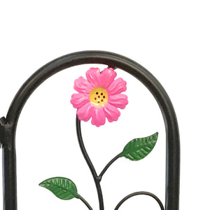 Metal Garden Edging, Pink Flower, 3+1