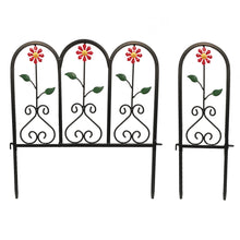 Load image into Gallery viewer, Metal Garden Edging, Red Flower, 3+1
