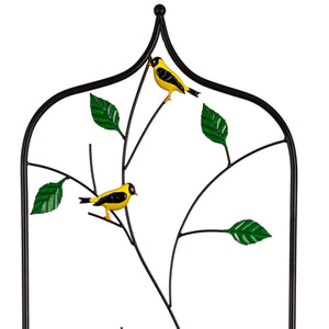 Metal Trellis, Leaves & Birds